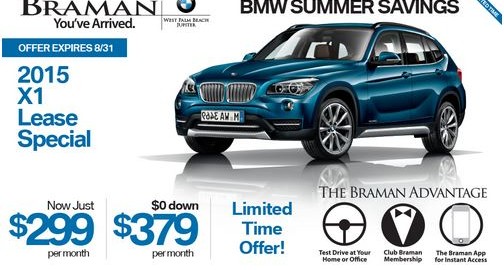 Braman BMW dealership X1 special offer in Jupiter FL - August