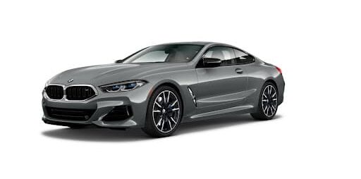 A BMW 8 series coupe on display. 