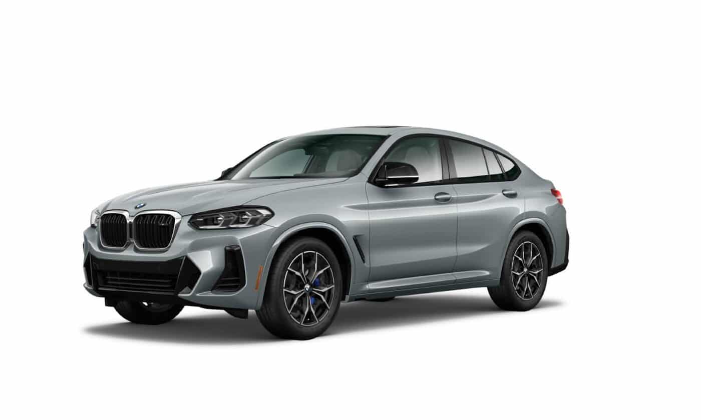 A modern and stylish gray BMW X4 M40i, demonstrating BMW's luxury and performance-oriented design philosophy.